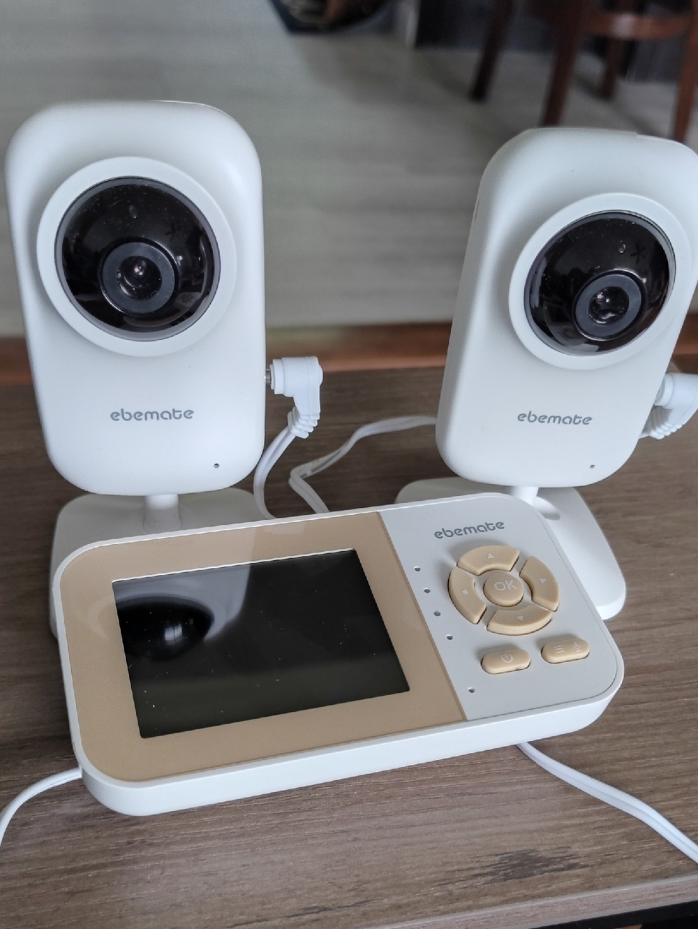 ebemate Dual Baby Monitor Set in White and Beige
